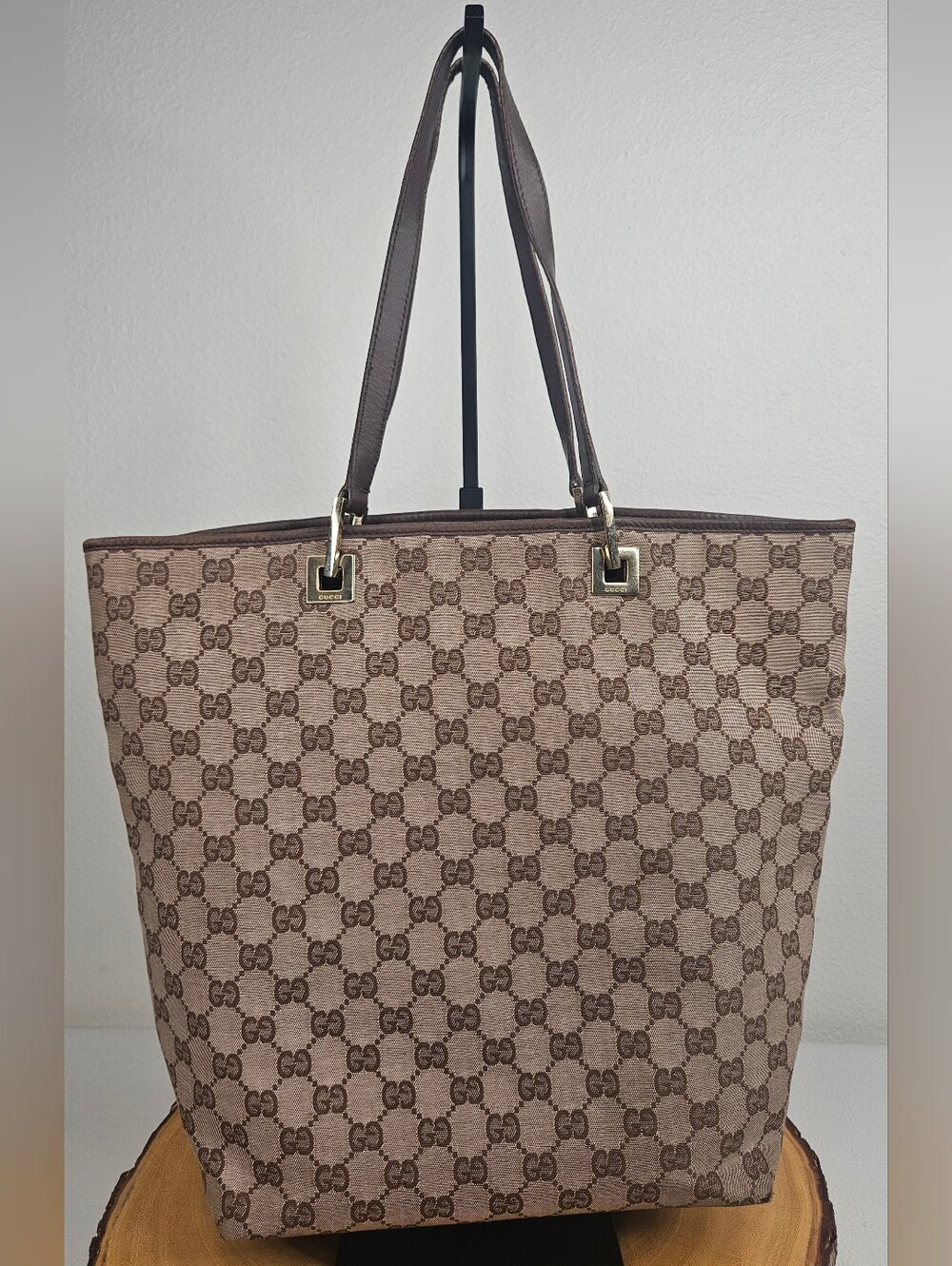 Authentic Gucci GG Monogram Canvas Medium Shopper Tote Mid Y2K